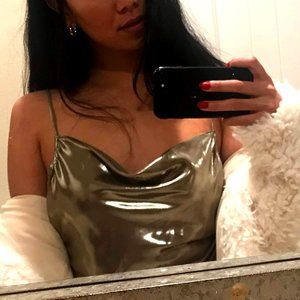 Metallic Gold Mini Slip Dress